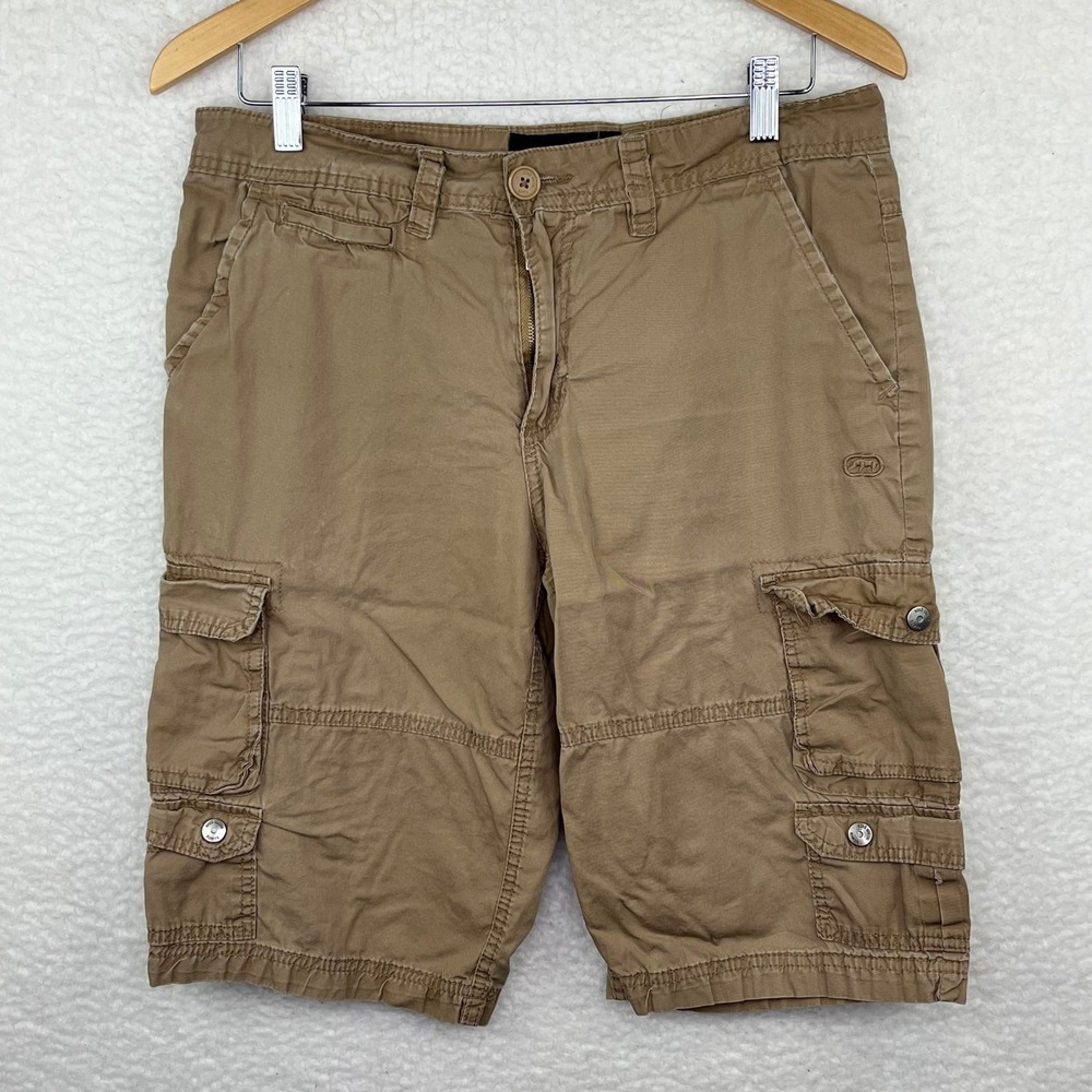 Ecko Unltd Mens Cargo Shorts Khaki Tan 🛄 Pocket Utility Streetwear Size 30